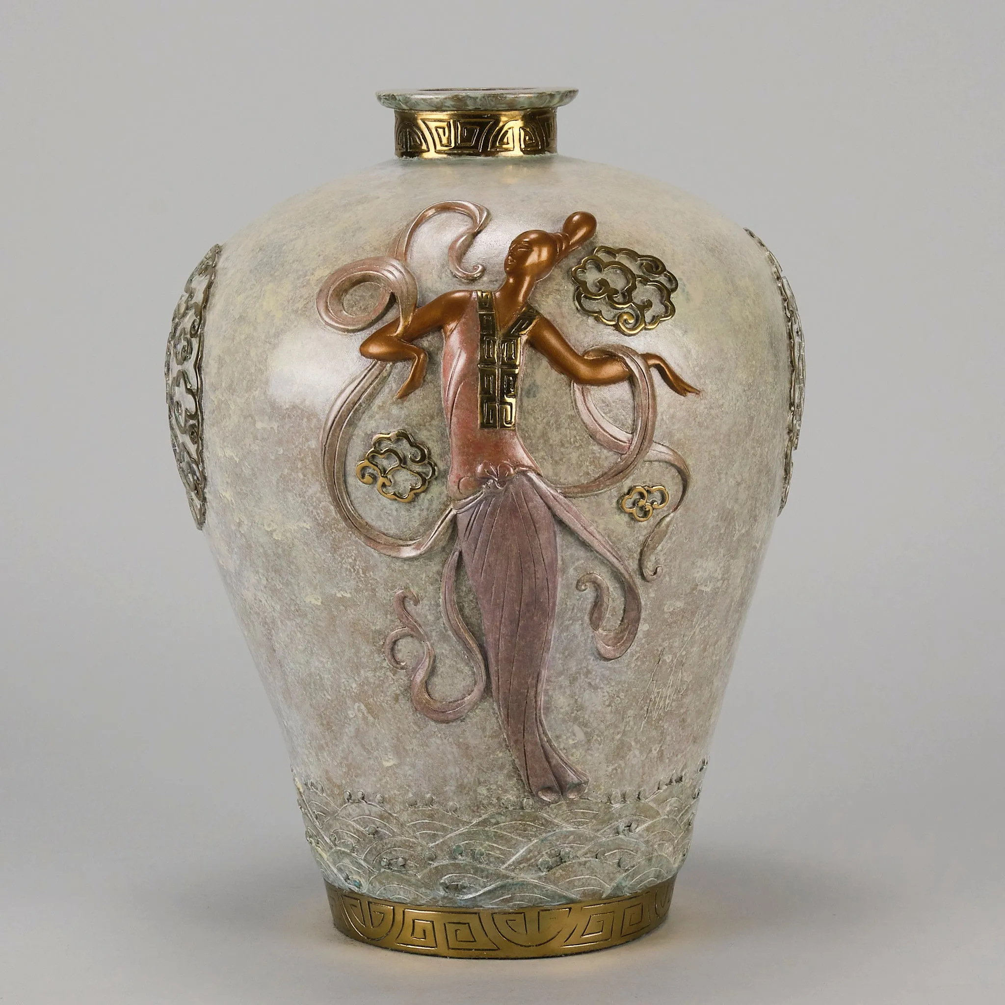 "Oriental Mystery Bronze Vase" by Erté