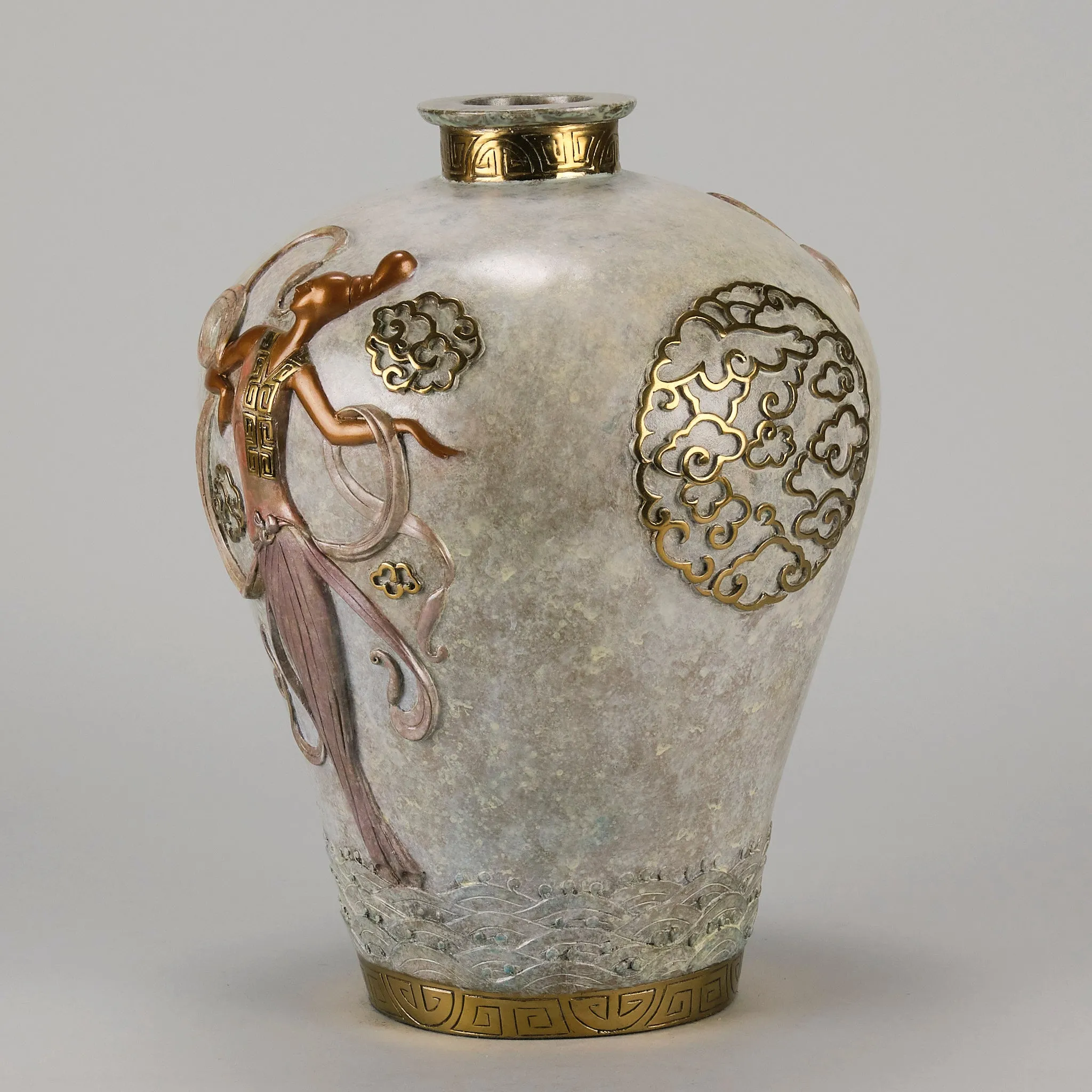 "Oriental Mystery Bronze Vase" by Erté