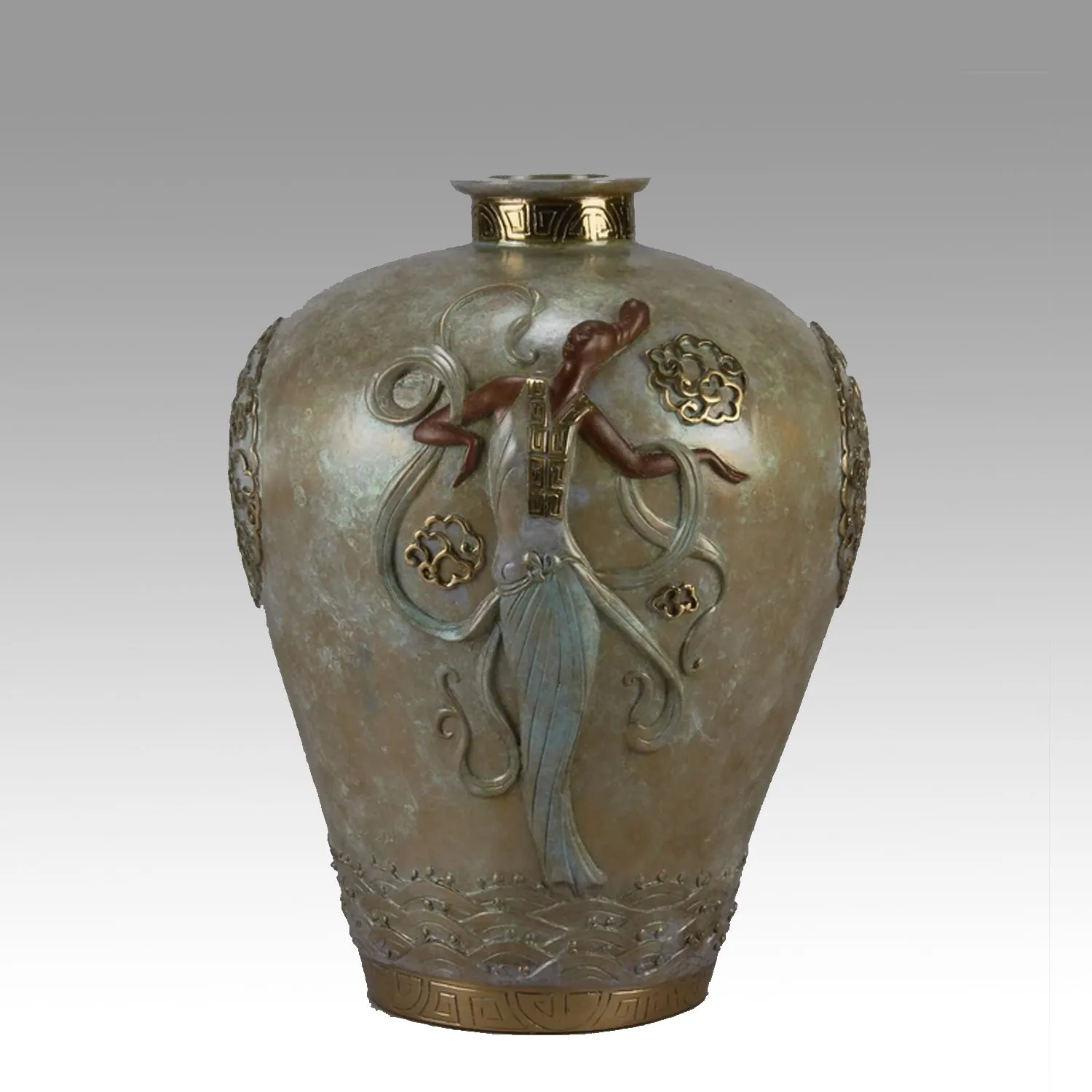 "Oriental Mystery" Bronze Vase by Erté