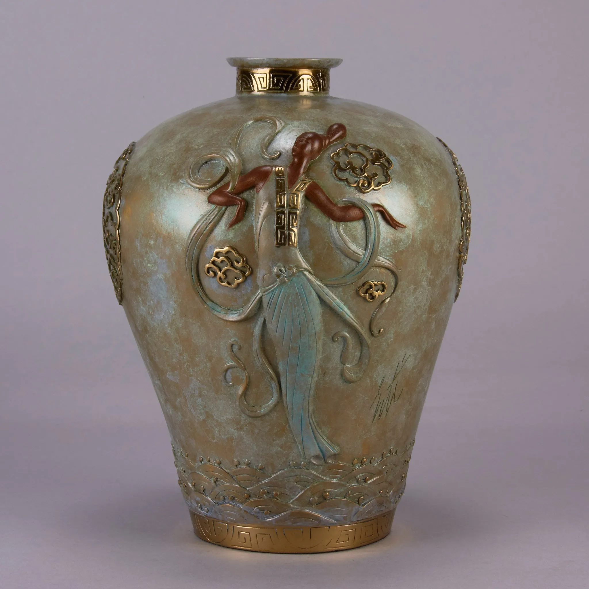 "Oriental Mystery" Bronze Vase by Erté