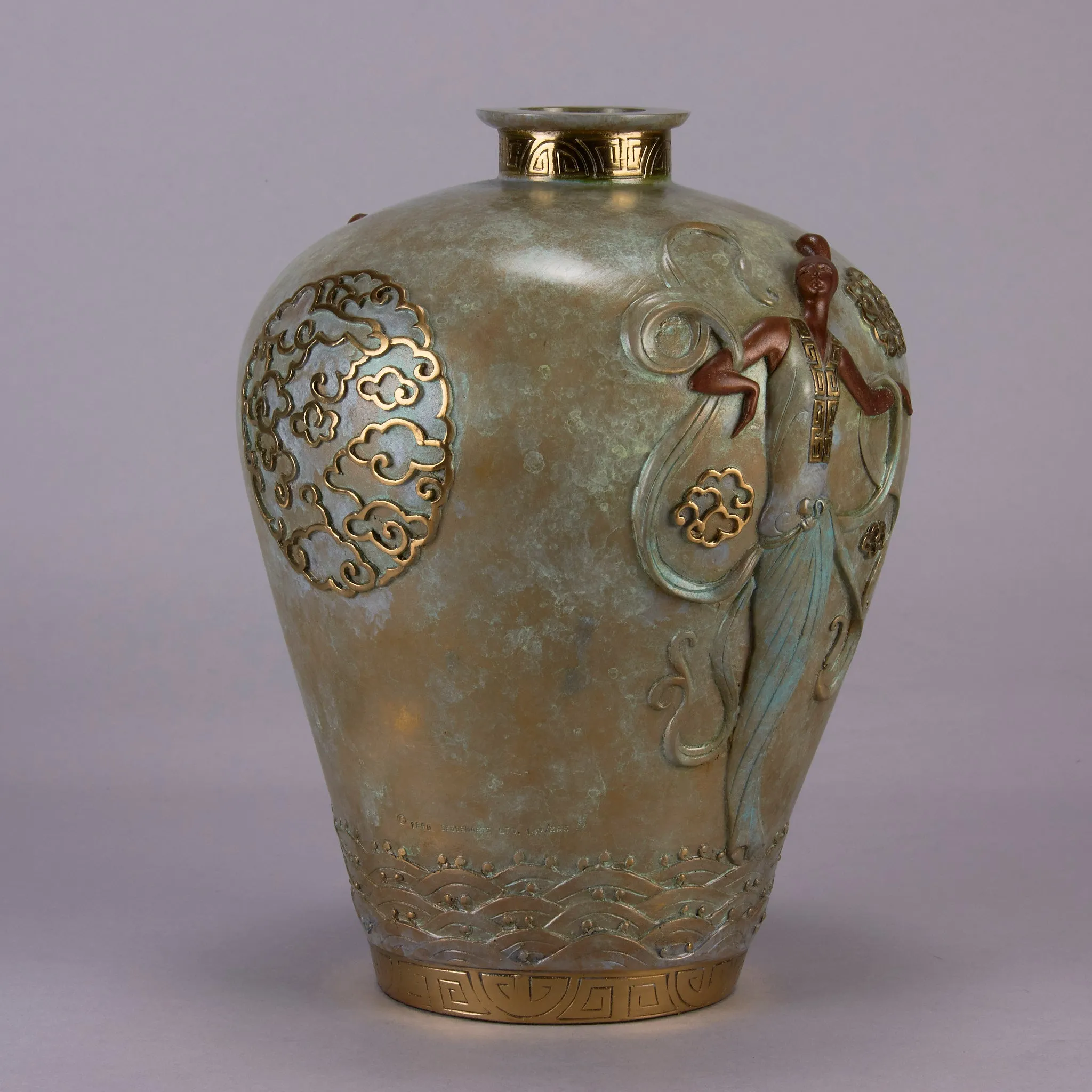 "Oriental Mystery" Bronze Vase by Erté