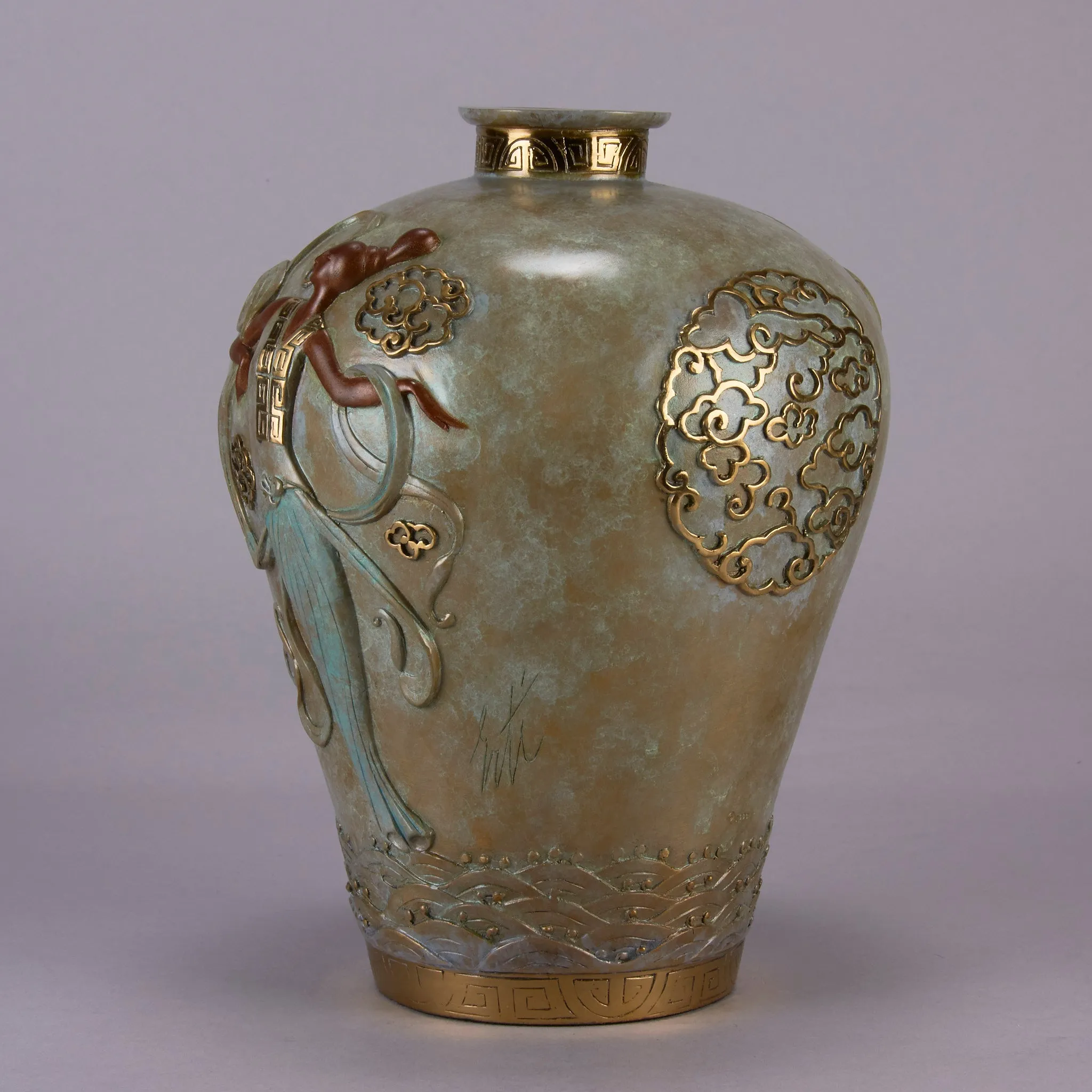 "Oriental Mystery" Bronze Vase by Erté