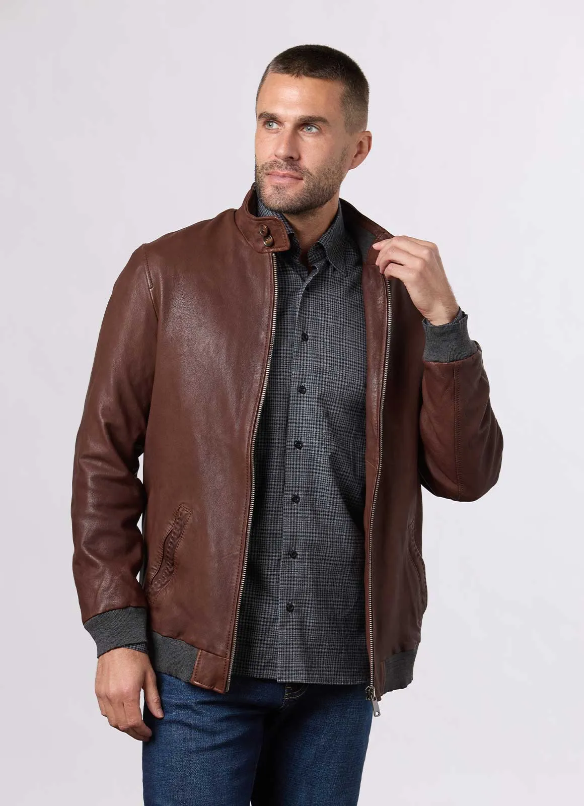 Redby Leather Bomber Jacket