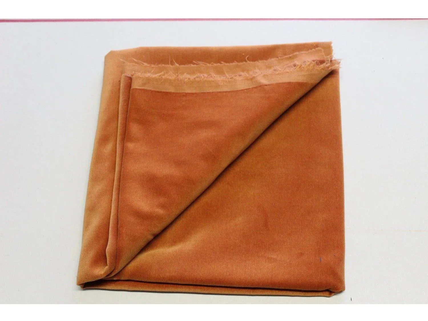 RUST (Orange) Cotton Dressmaking Velvet / Velveteen - Light Weight - 240  gsm - 112 cms Wide