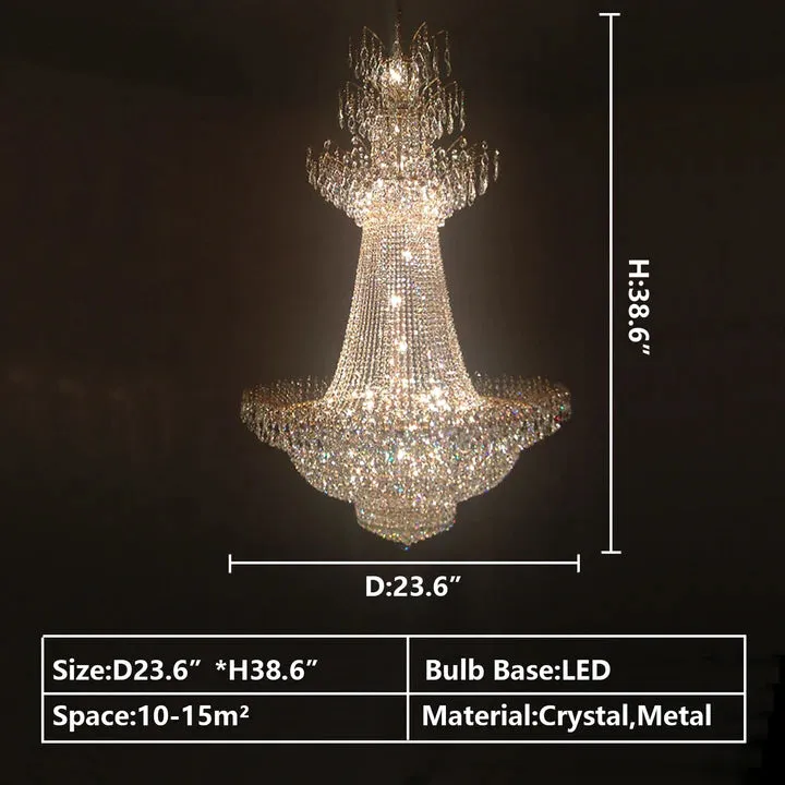 Rylight Extra Large French Classic Multi-tiered Crystal Chandelier