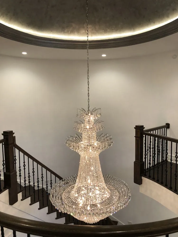 Rylight Extra Large French Classic Multi-tiered Crystal Chandelier