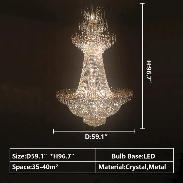 Rylight Extra Large French Classic Multi-tiered Crystal Chandelier