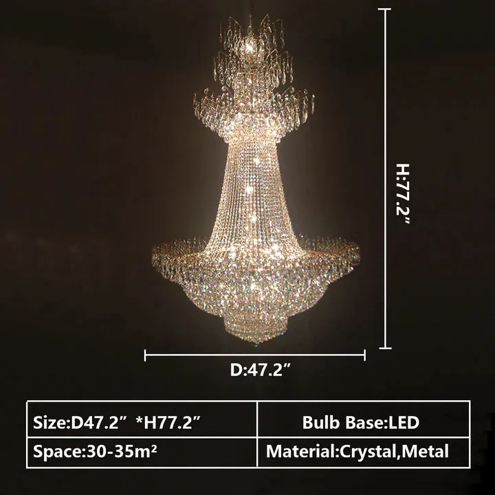 Rylight Extra Large French Classic Multi-tiered Crystal Chandelier