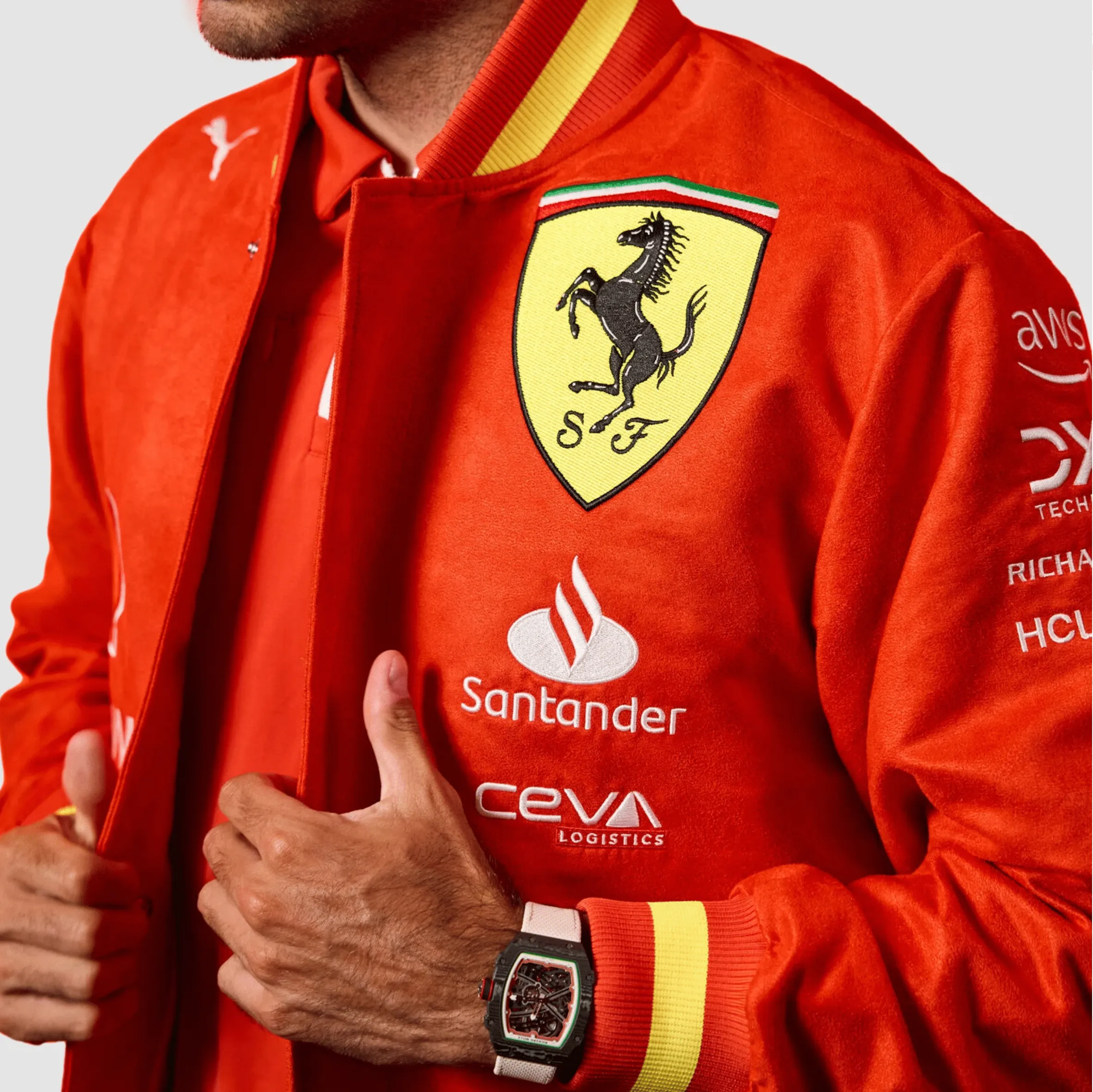 Scuderia Ferrari F1 2024 Team Replica Varsity Jacket - Red