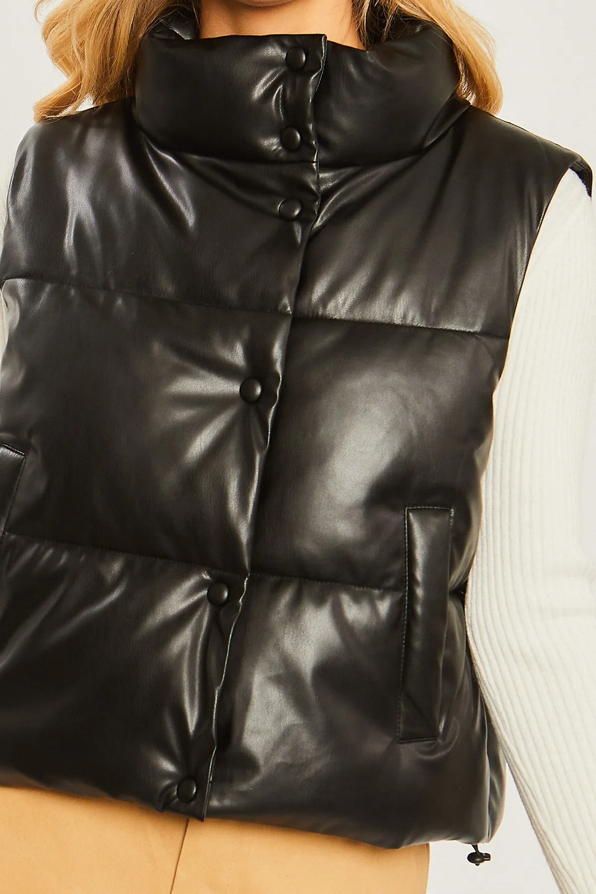 Skye Faux Leather Padded Vest