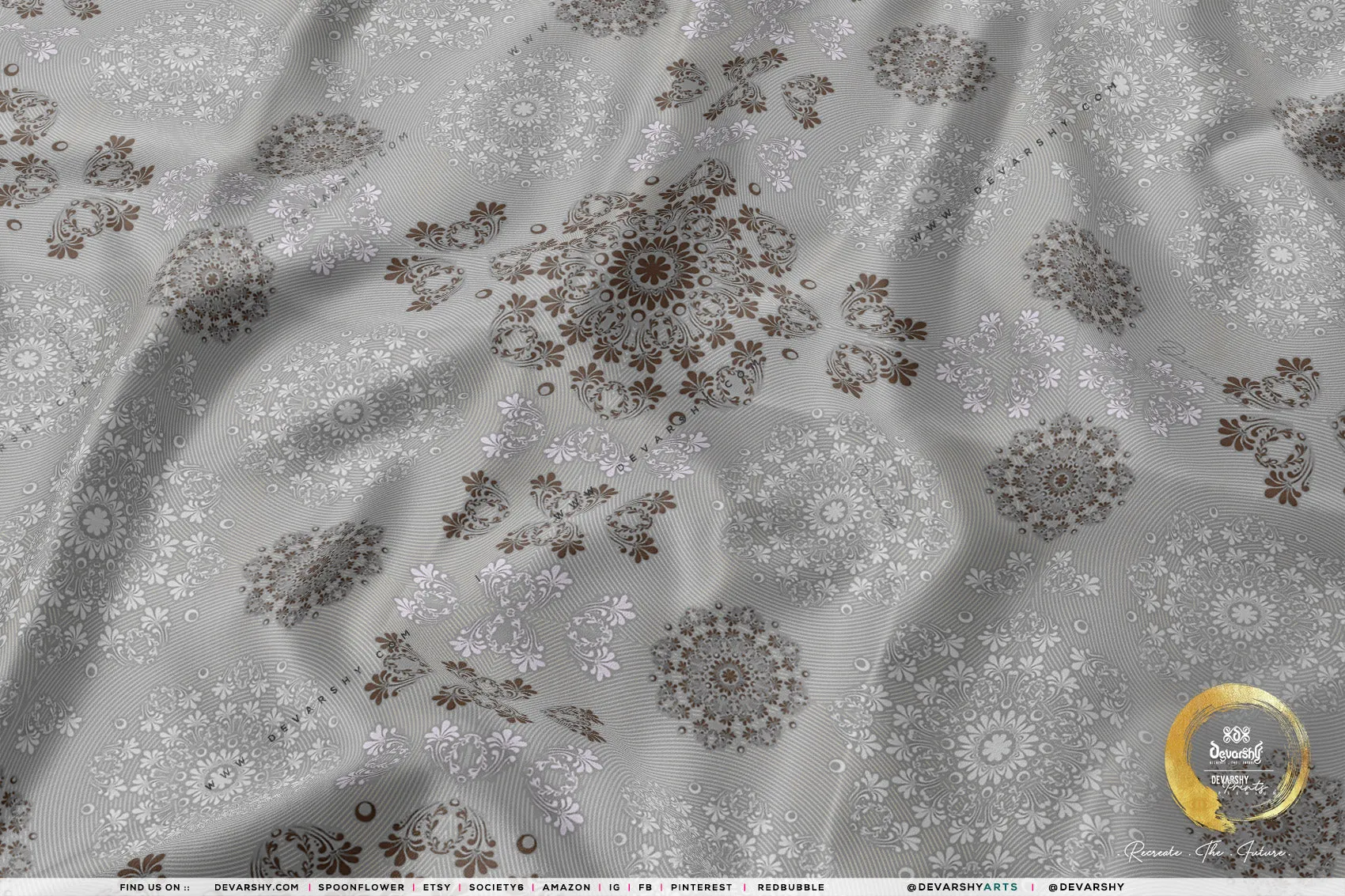 Snowflakes Print Apparel Fabric 3Meters , 9 Designs | 8 Fabrics Option | Fabric By the Yard | 071