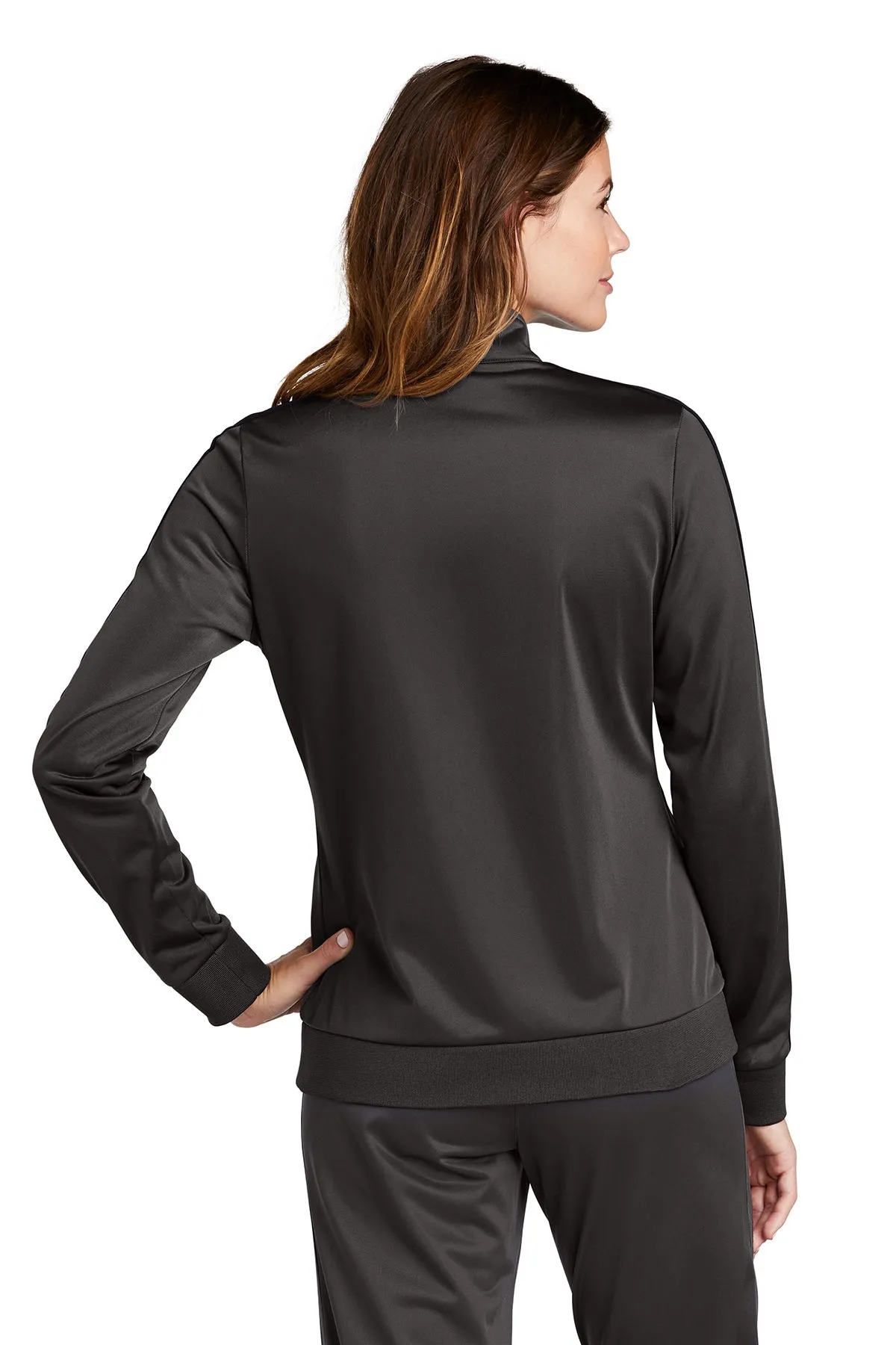 Sport-Tek Ladies Tricot Track Customized Jackets, Graphite Grey/ Black