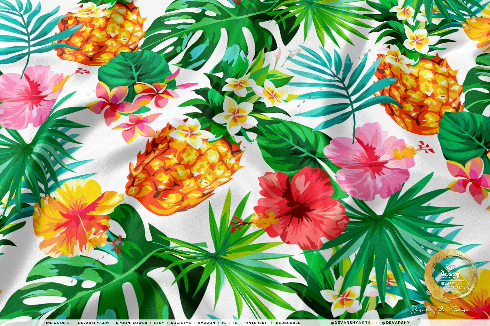 Tropical Print Apparel Fabric 3Meters , 9 Designs | 8 Fabrics Option | Fabric By the Yard | D20170