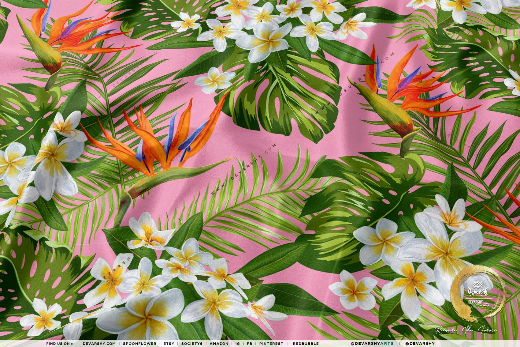 Tropical Print Apparel Fabric 3Meters , 9 Designs | 8 Fabrics Option | Fabric By the Yard | D20170