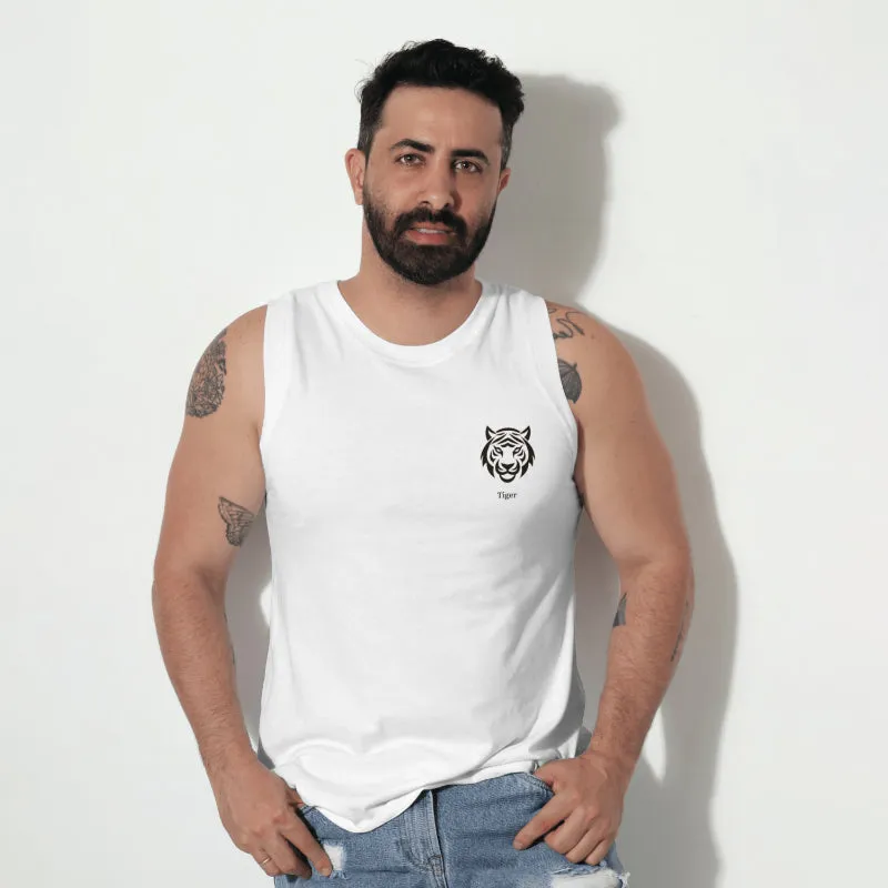 Unisex Tiger Graphic Simple Tank Top