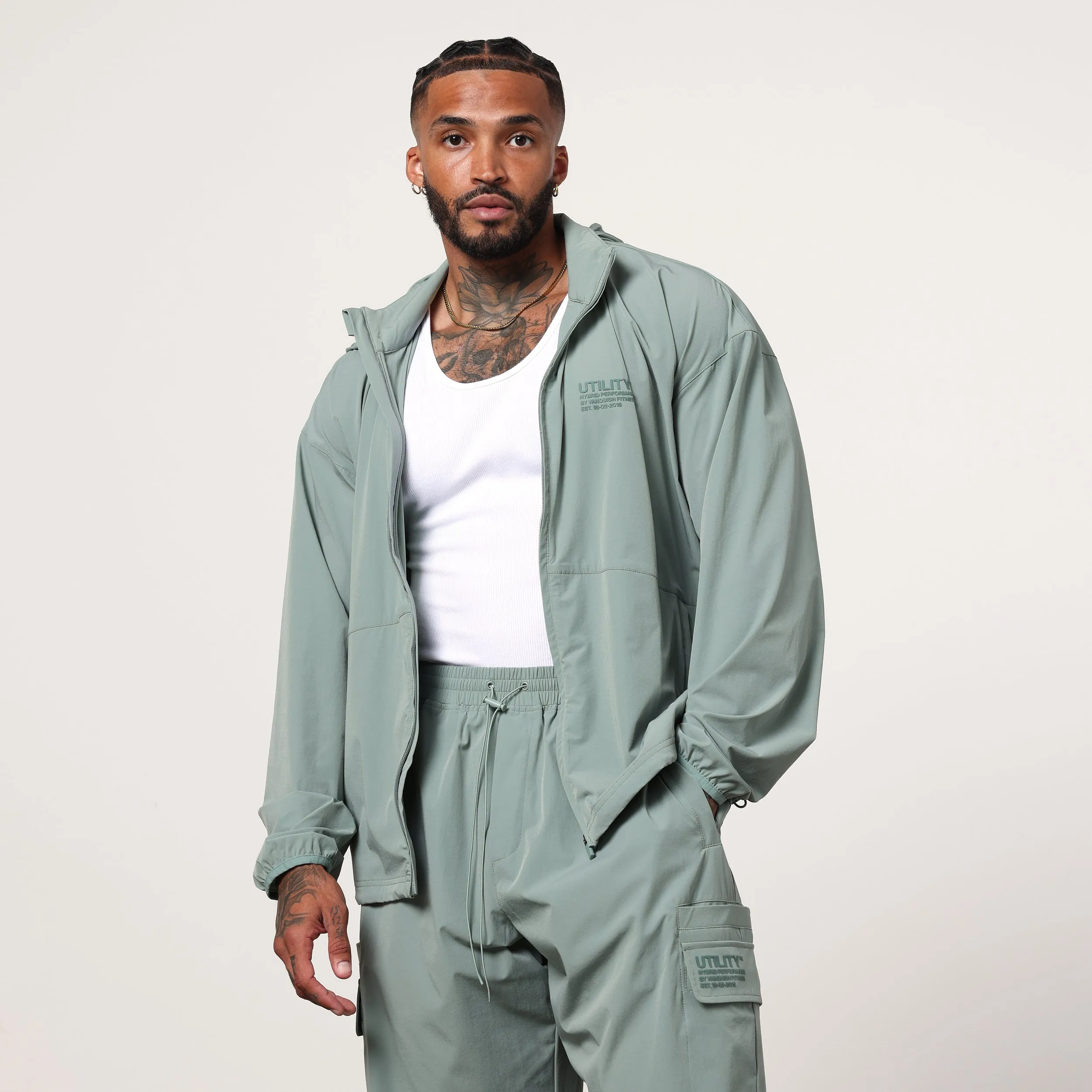 Vanquish Utility Frost Green Oversized Track Jacket