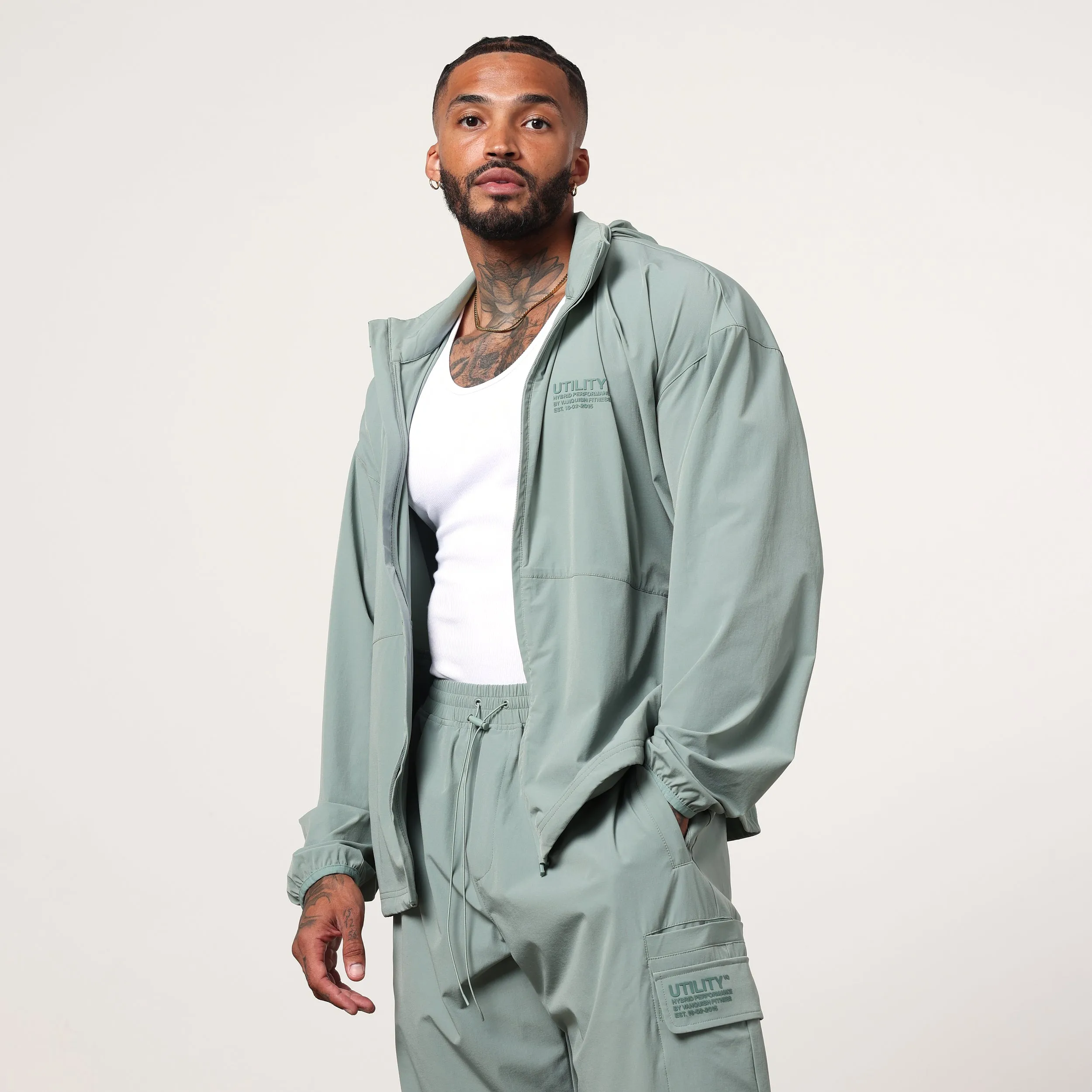 Vanquish Utility Frost Green Oversized Track Jacket