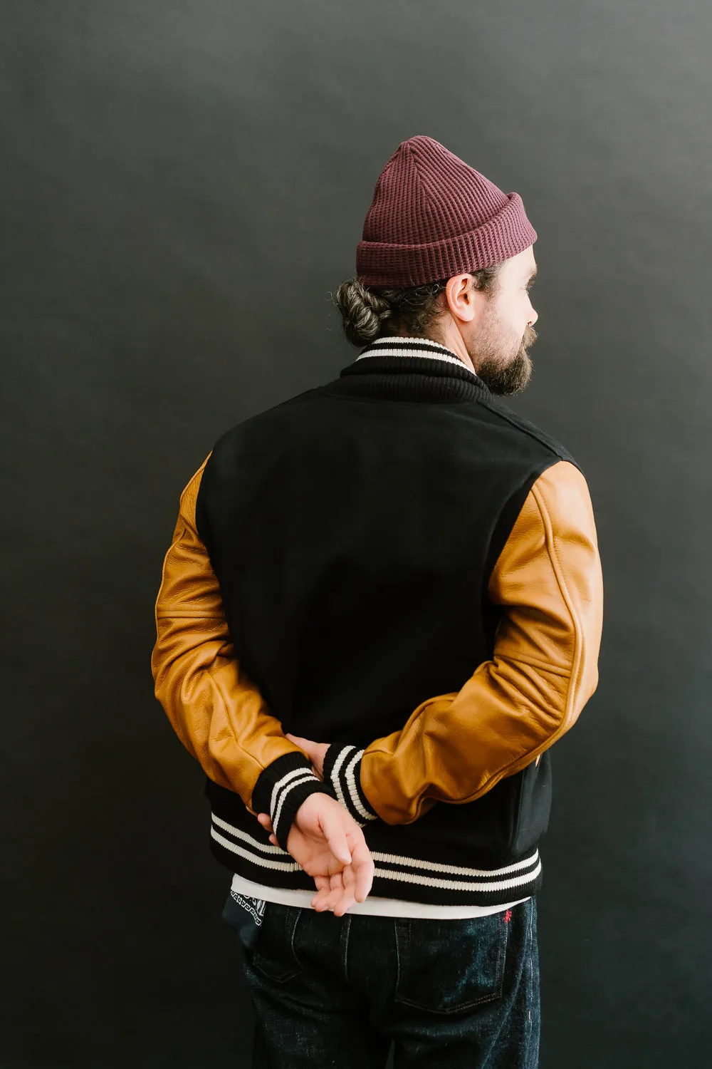 Varsity Jacket - Black, Rust