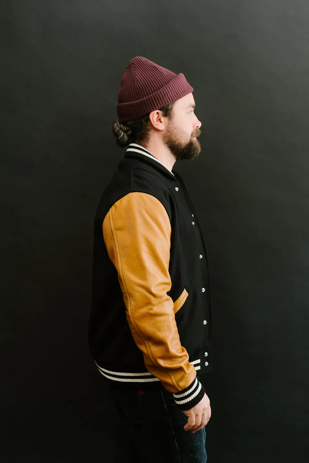 Varsity Jacket - Black, Rust