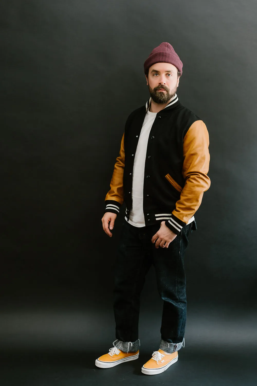 Varsity Jacket - Black, Rust