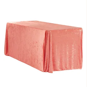 Velvet 90"x156" Rectangular Tablecloth - Coral