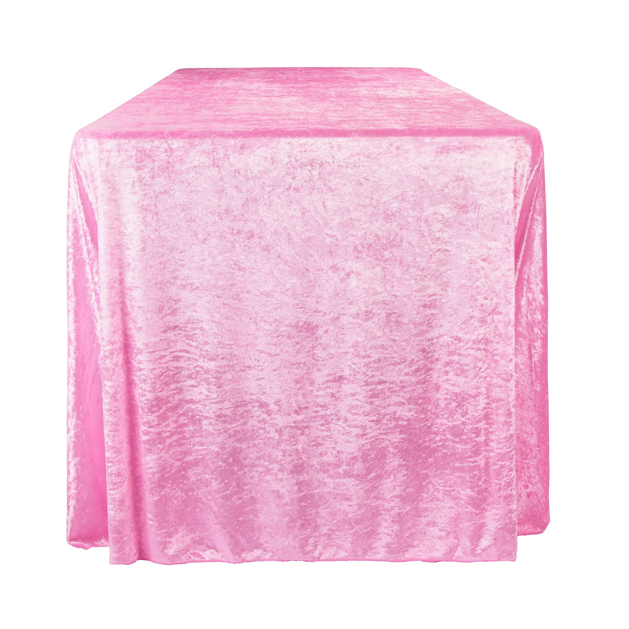 Velvet 90"x156" Rectangular Tablecloth - Pink