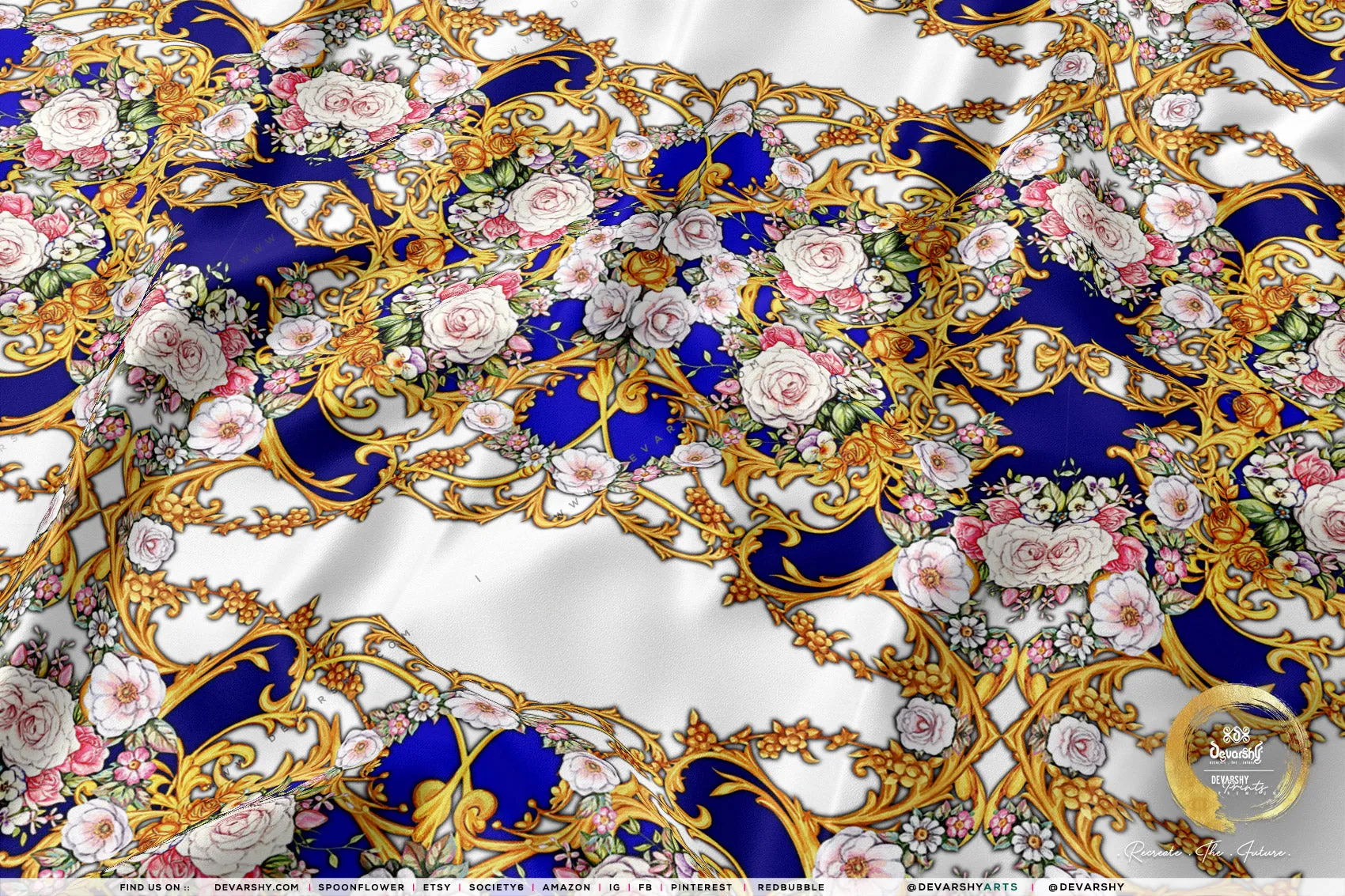 VICTORIAN Florals Apparel Fabric 3Meters , 6 Designs | 8 Fabrics Option | Baroque Fabric By the Yard | 046