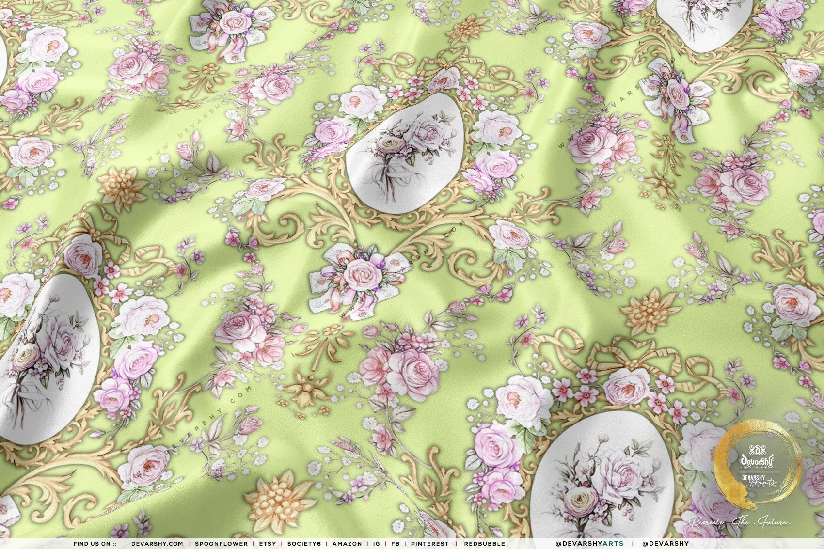 VICTORIAN Florals Apparel Fabric 3Meters , 6 Designs | 8 Fabrics Option | Baroque Fabric By the Yard | 046