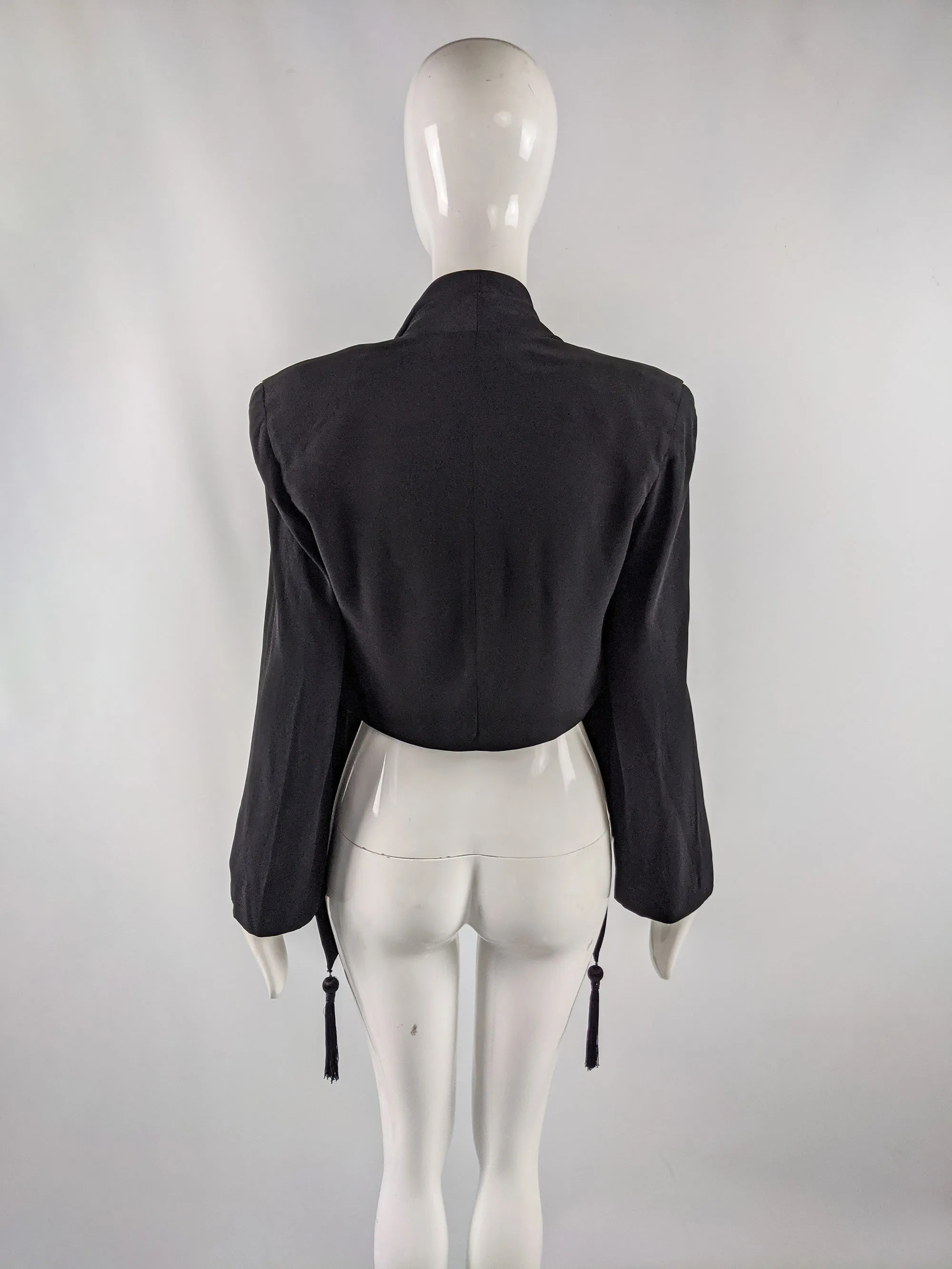 Vintage High Fashion Shoulder Padded Draped Cape Jacket, 1980s