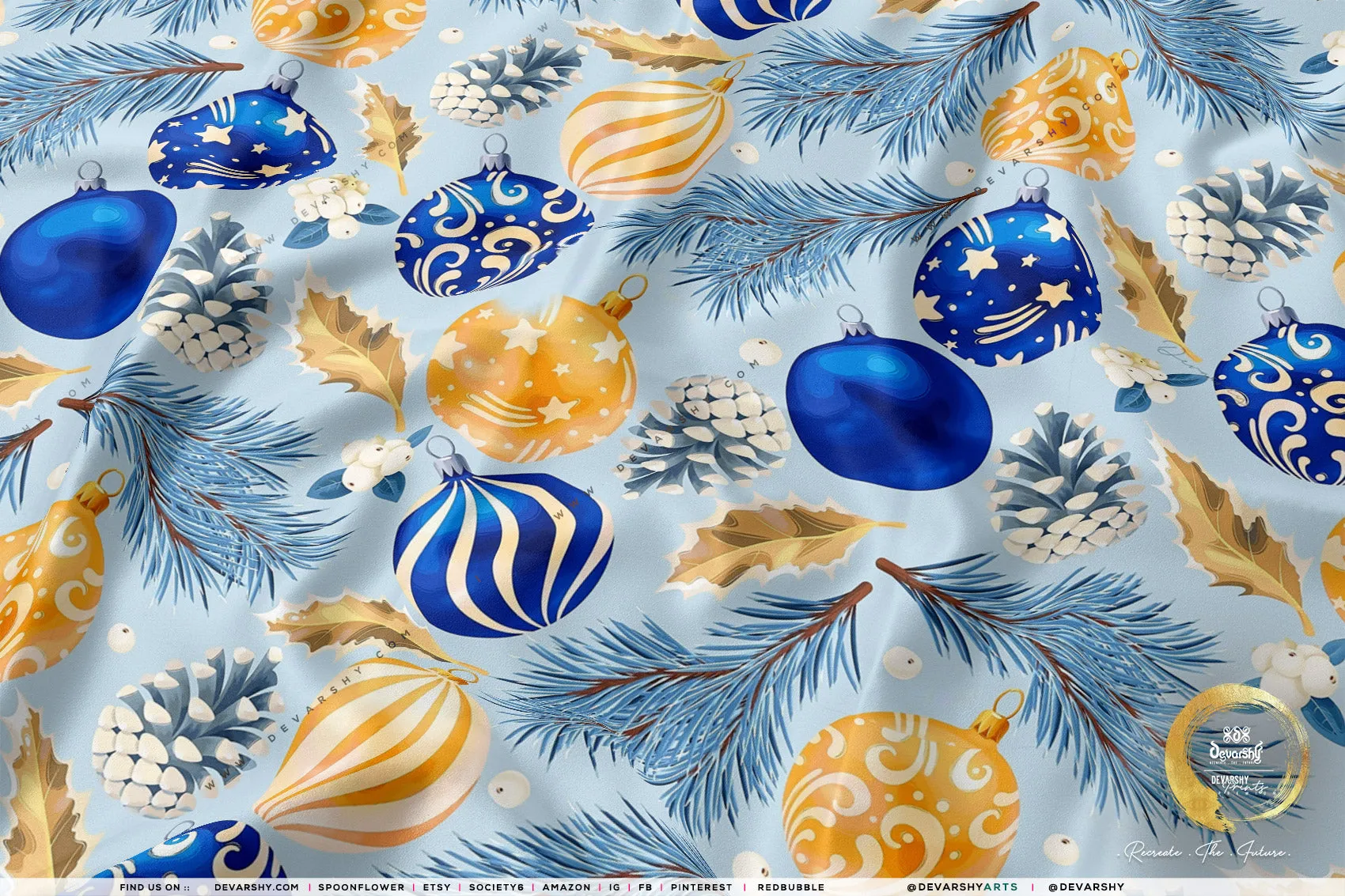 Xmas Decor Apparel Fabric 3Meters , 9 Designs | 8 Fabrics Option | Fabric By the Yard | 073