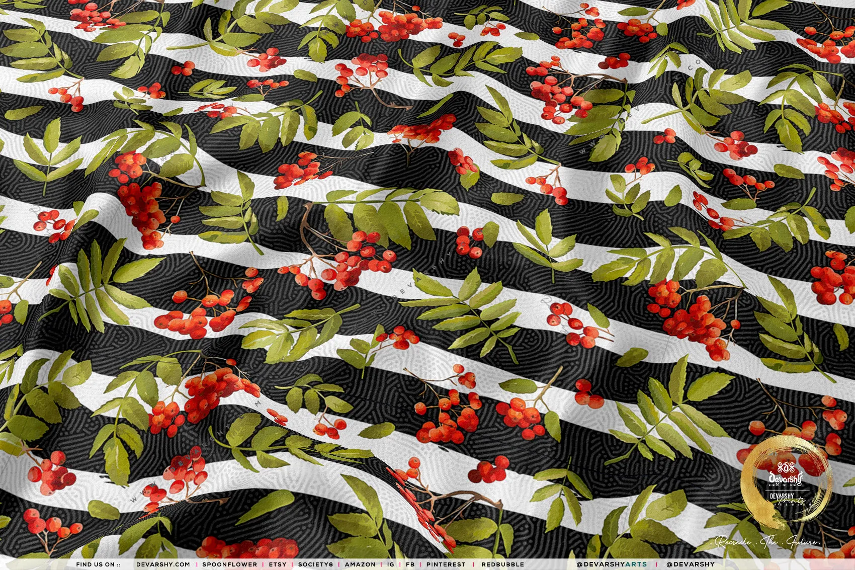 Xmas Florals Apparel Fabric 3Meters , 9 Designs | 8 Fabrics Option | Fabric By the Yard | 072