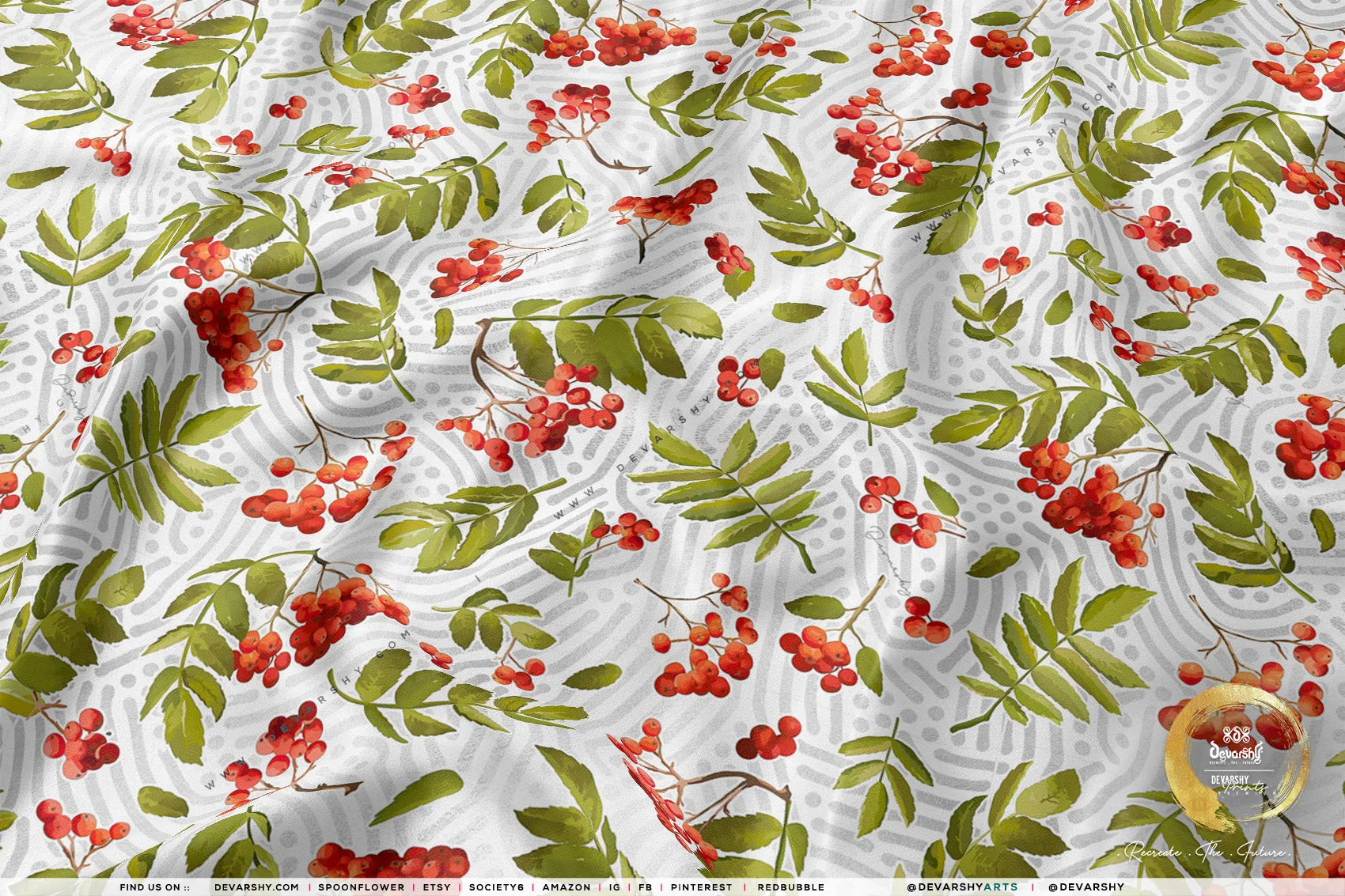 Xmas Florals Apparel Fabric 3Meters , 9 Designs | 8 Fabrics Option | Fabric By the Yard | 072