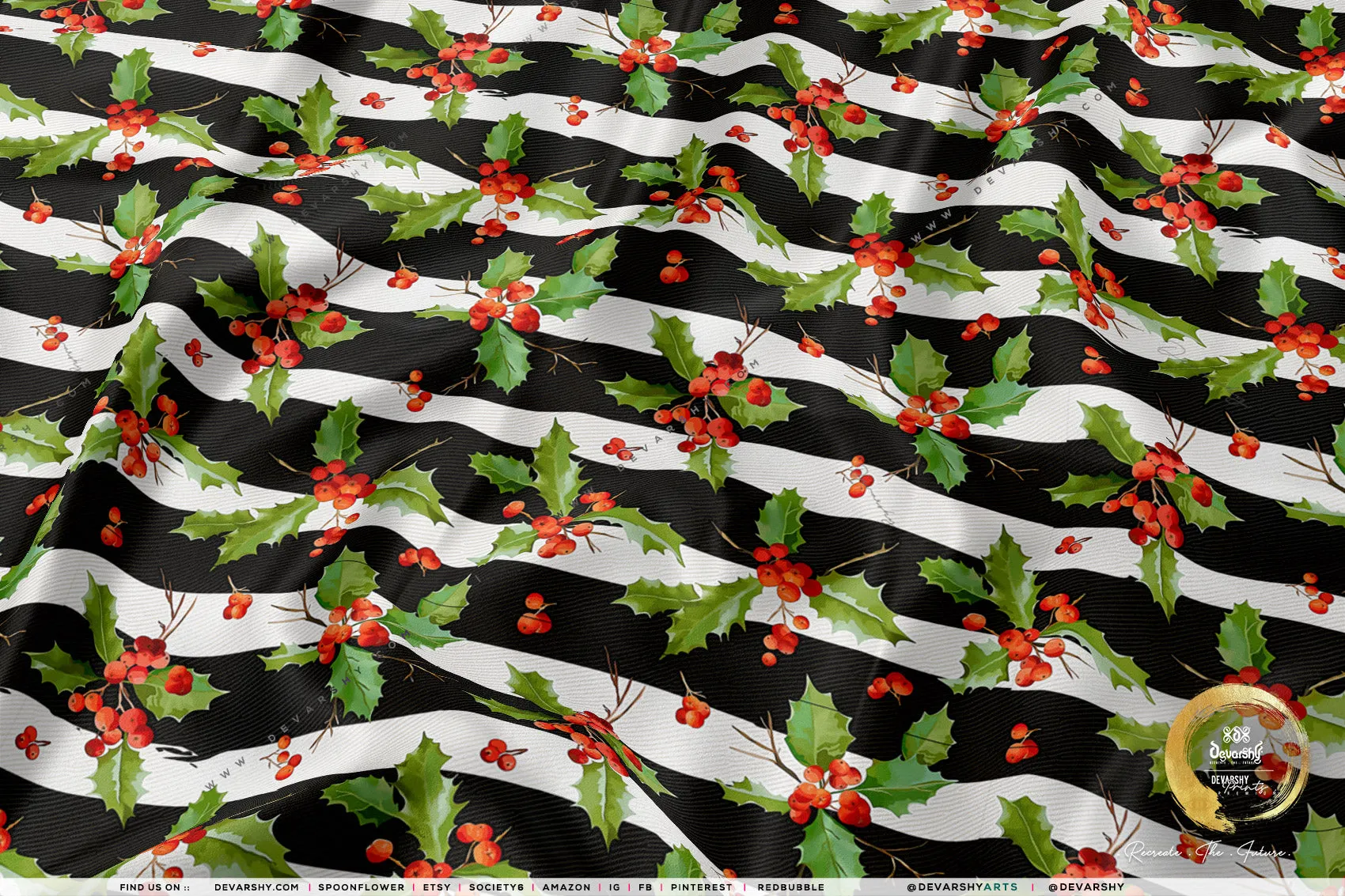 Xmas Florals Apparel Fabric 3Meters , 9 Designs | 8 Fabrics Option | Fabric By the Yard | 072